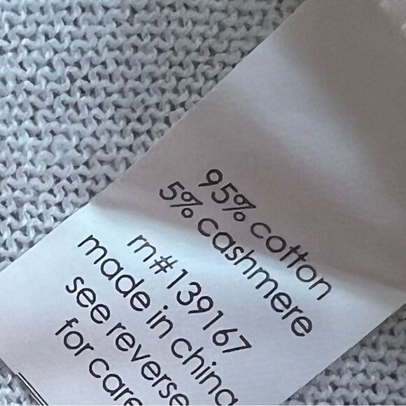 27 Miles Sweater Size L Cotton/Cashmere Laser White Distressed Asymmetrical NWT - Picture 7 of 8